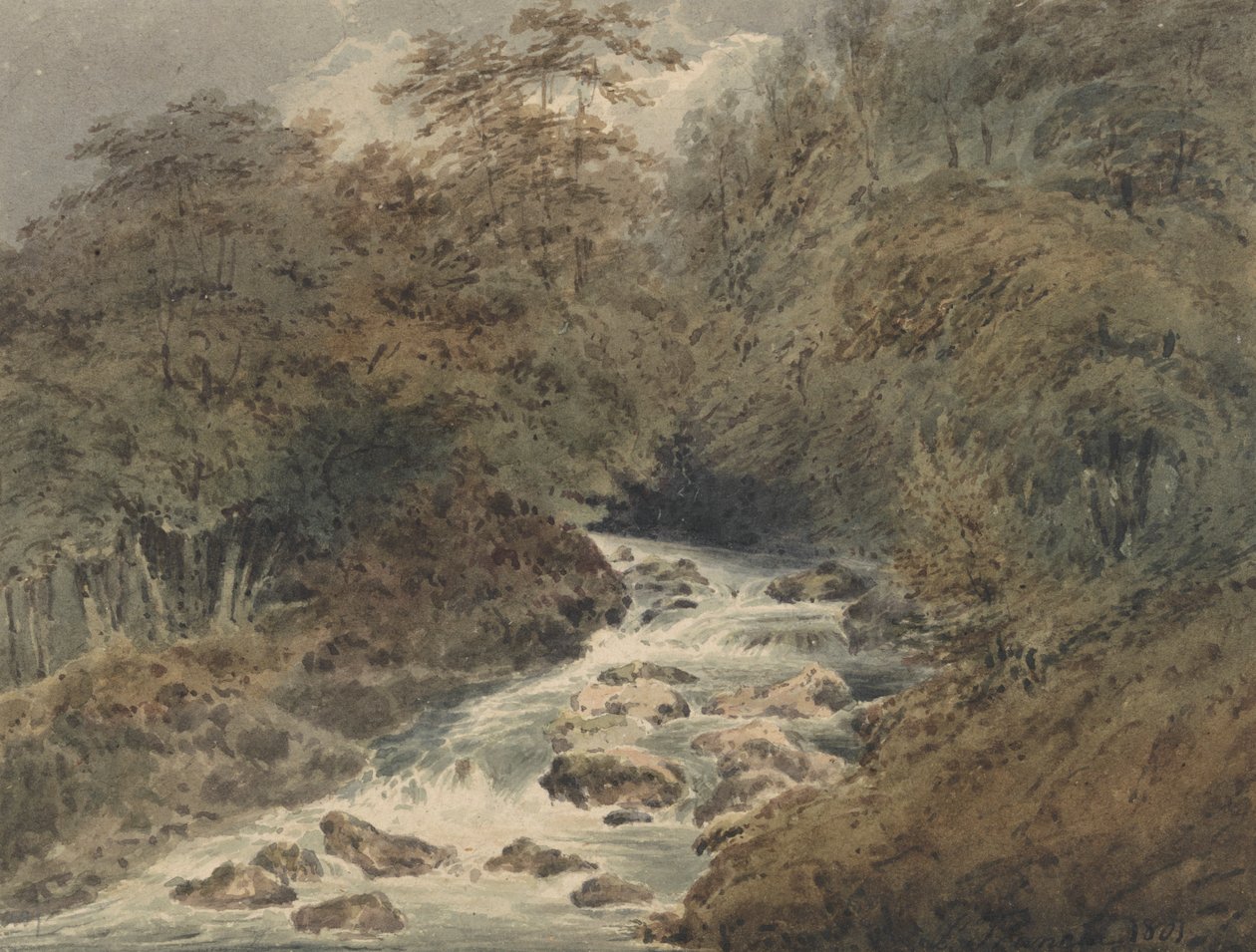 A Mountain Stream by Francois Louis Thomas Francia