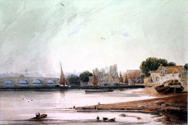 Lambeth Palace and Westminster Bridge by Francois Louis Thomas Francia