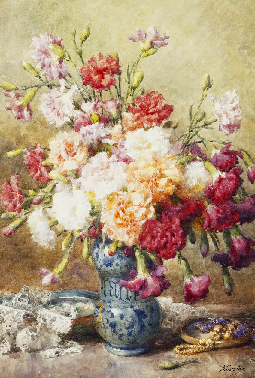 Carnations in the Albarello by Francois Rivoire