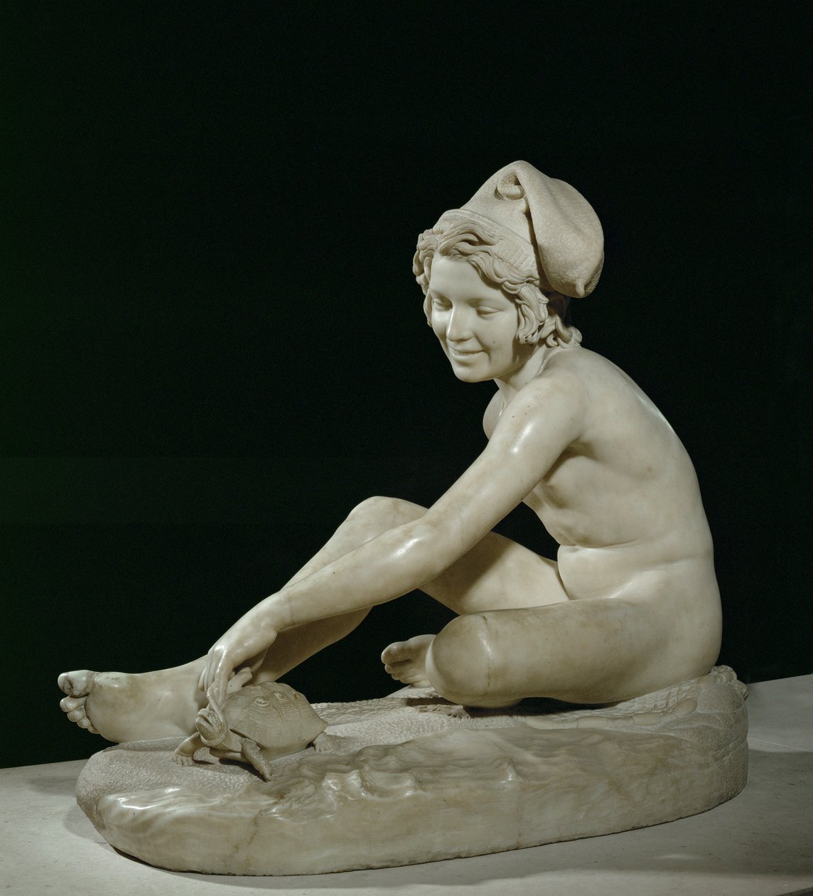 Neapolitan fisher-boy playing with a turtle by Francois Rude
