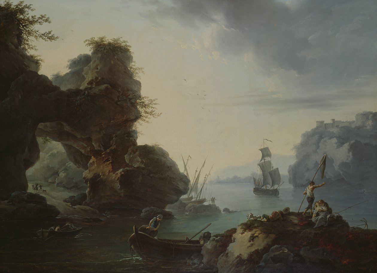 Fishing by Francois Valentin Gazard