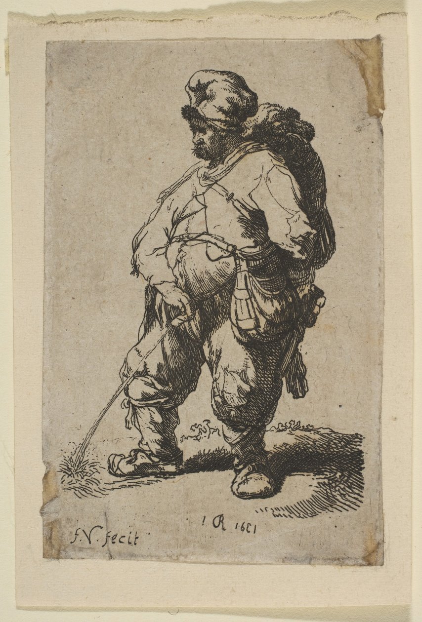 A Man Making Water by Francois Vivares