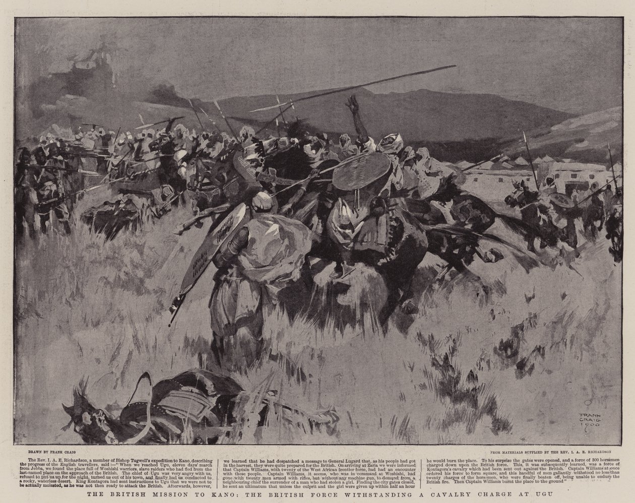 The British Mission to Kano, the British Force Withstanding a Cavalry Charge at Ugu by Frank Craig