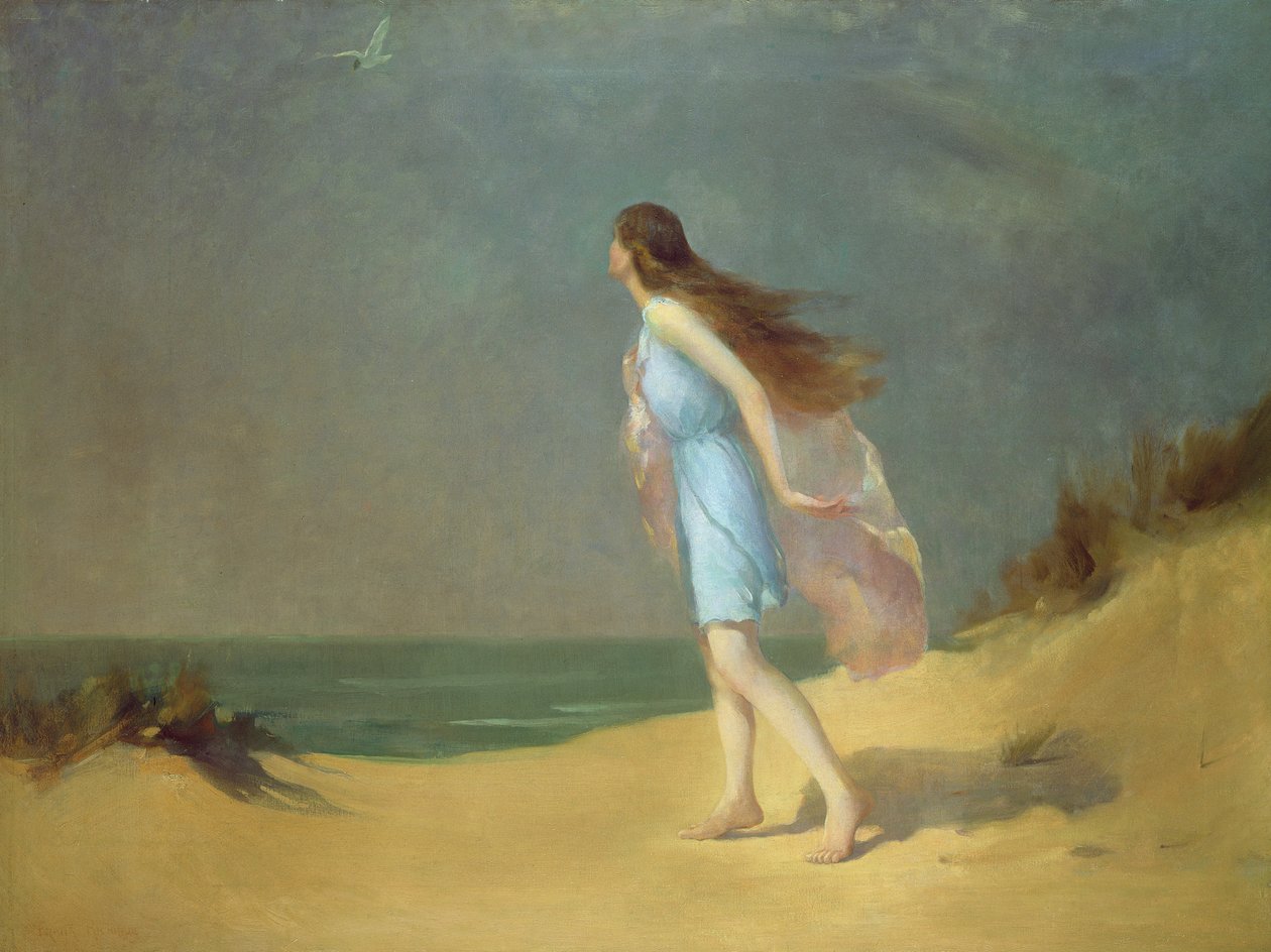 Girl on the beach by Frank Richards