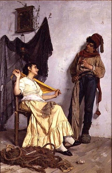 Weaving Fishing Nets by Frank Bramley
