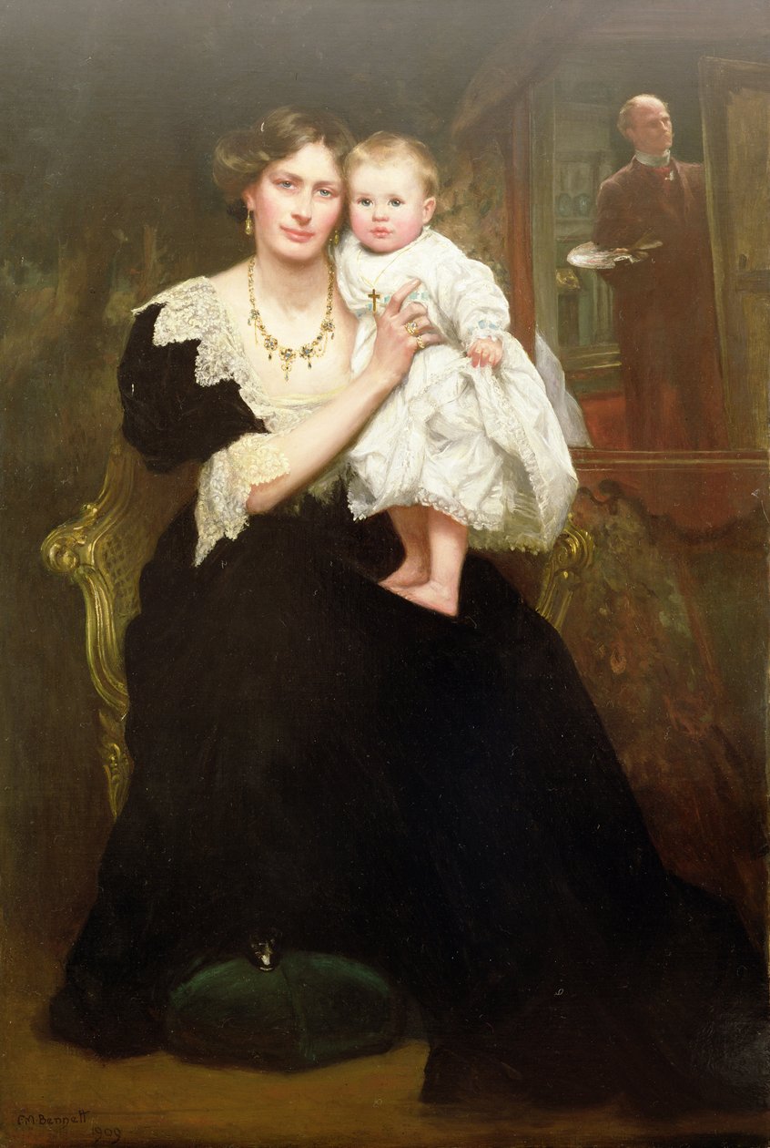 Mrs Moss Bennett and Child by Frank Moss Bennett
