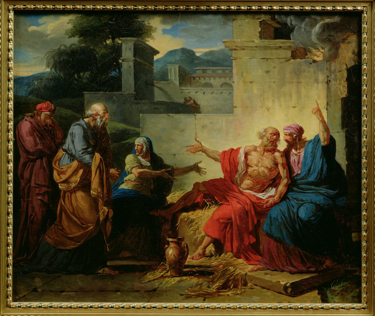 Job Being Scolded by His Wife by François André Vincent