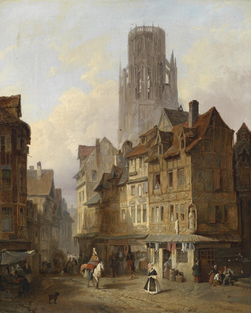 City Scene from Roubaix by Francois Antoine Bossuet