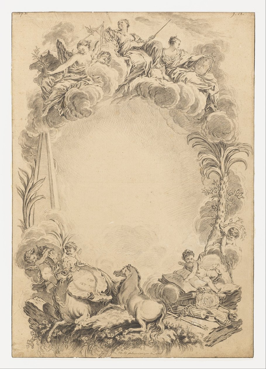 Design for an Escutcheon in Honor of William Earl Cowper by François Boucher