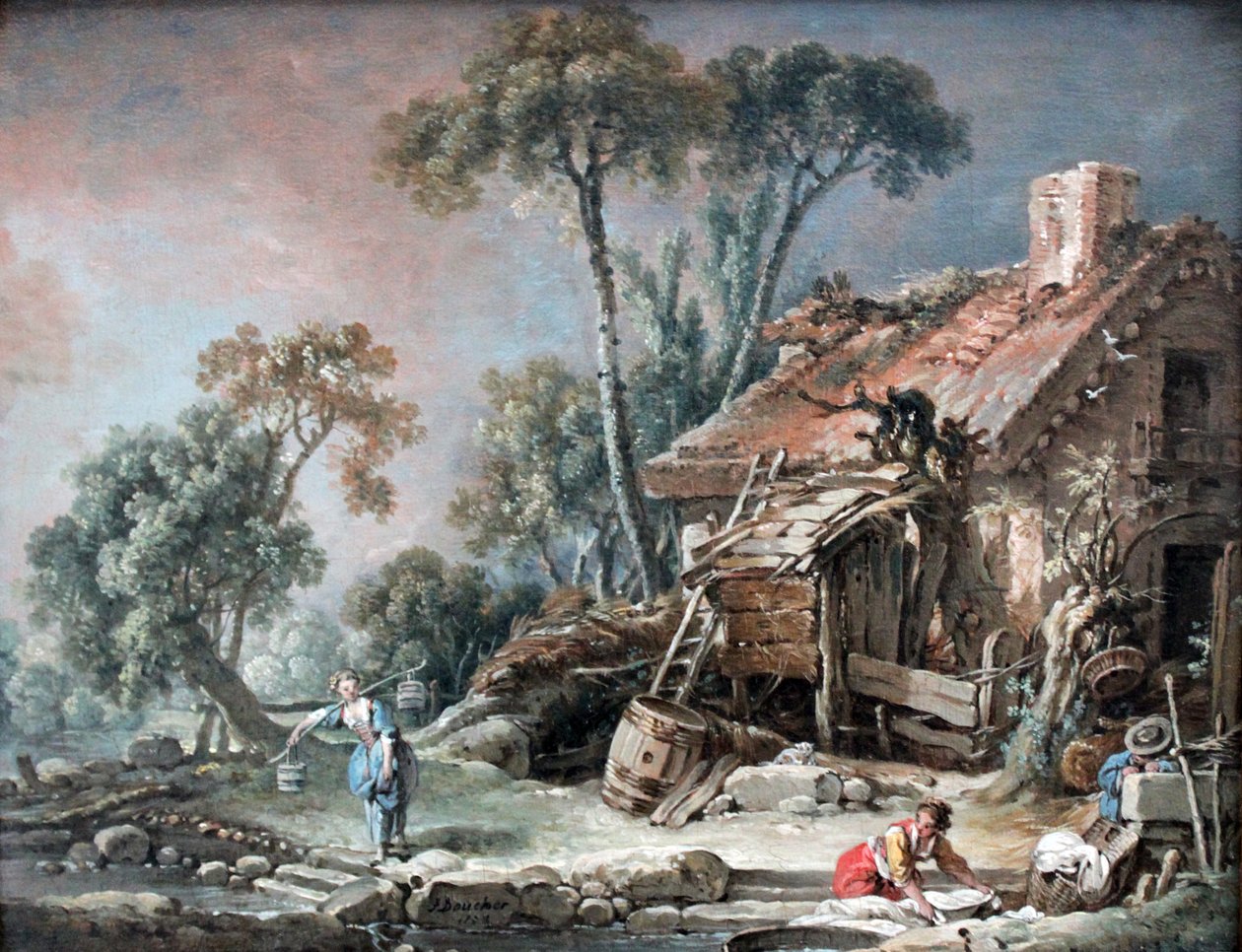 Landscape with Farmhouse by François Boucher
