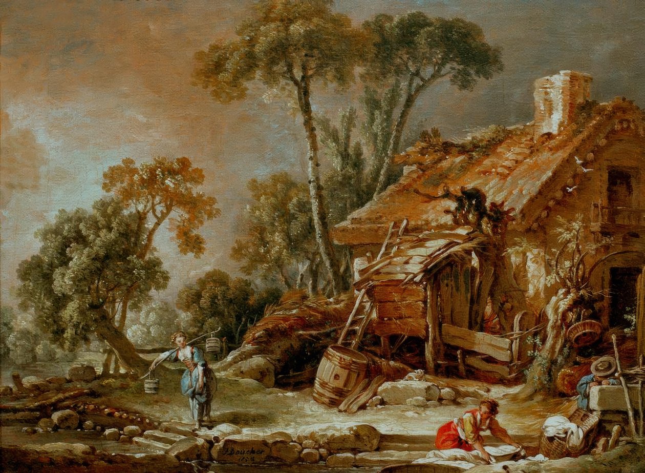 Landscape with Farmhouse by François Boucher