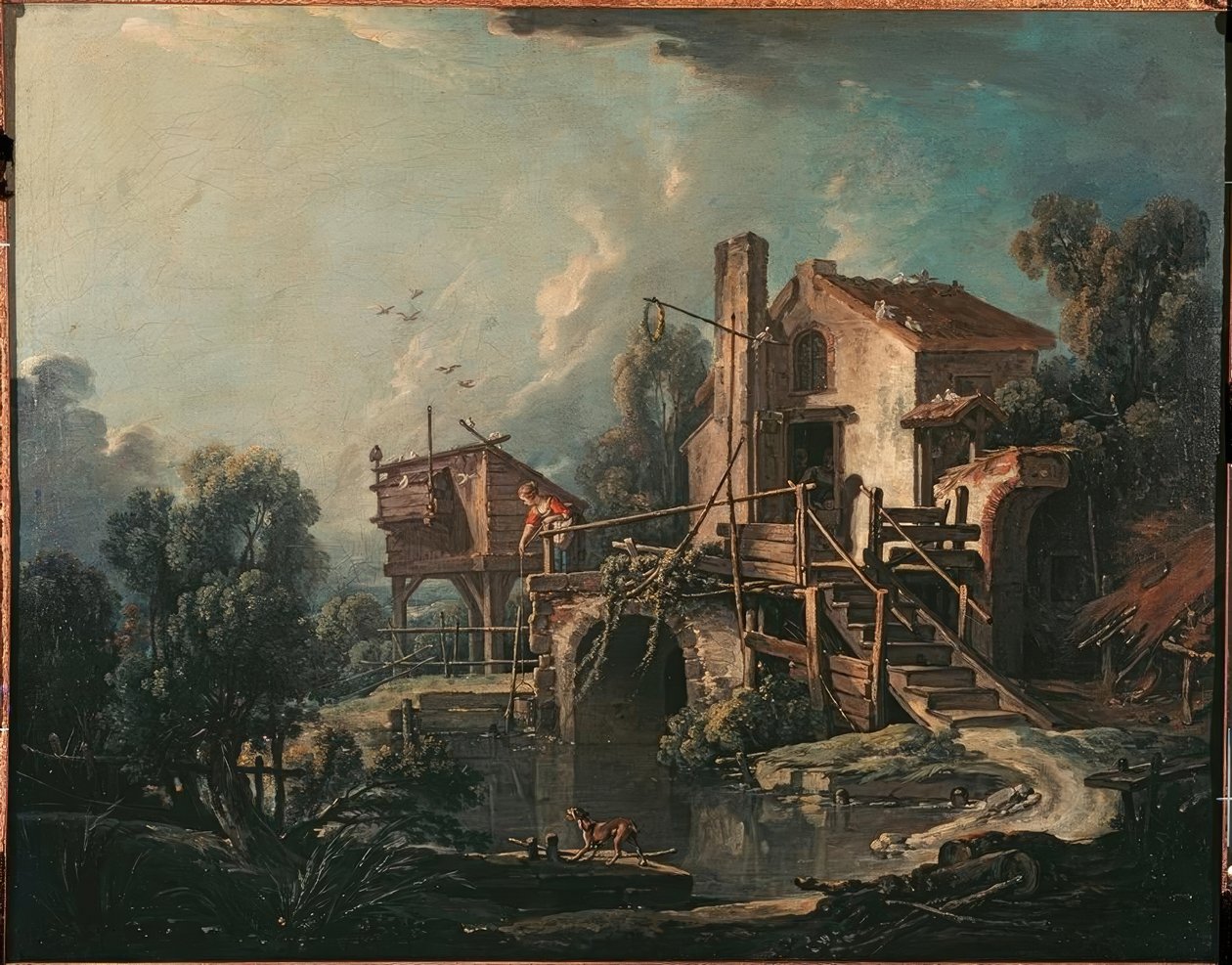 Landscape with Mill by François Boucher