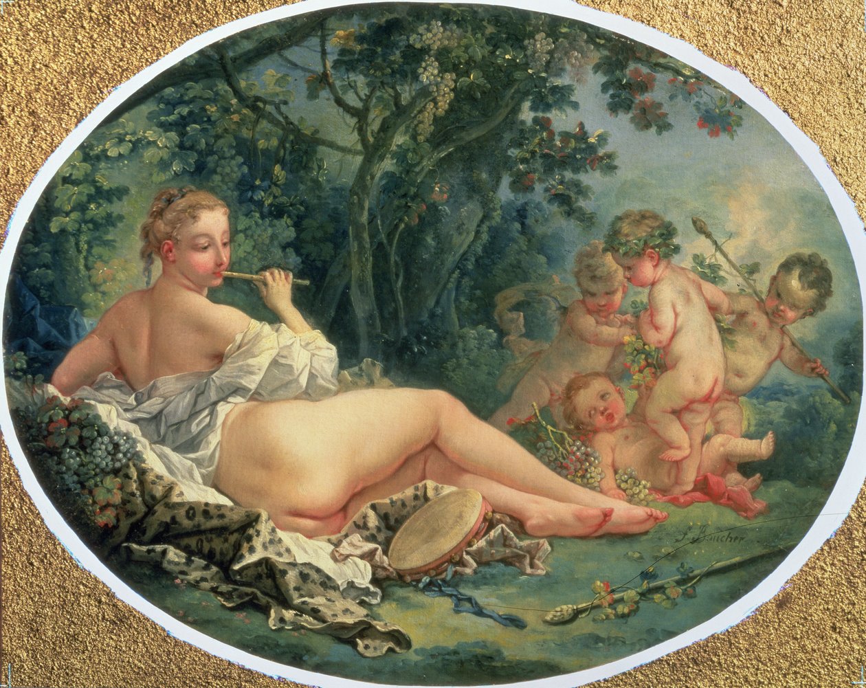 Maenad Playing the Pipe by François Boucher