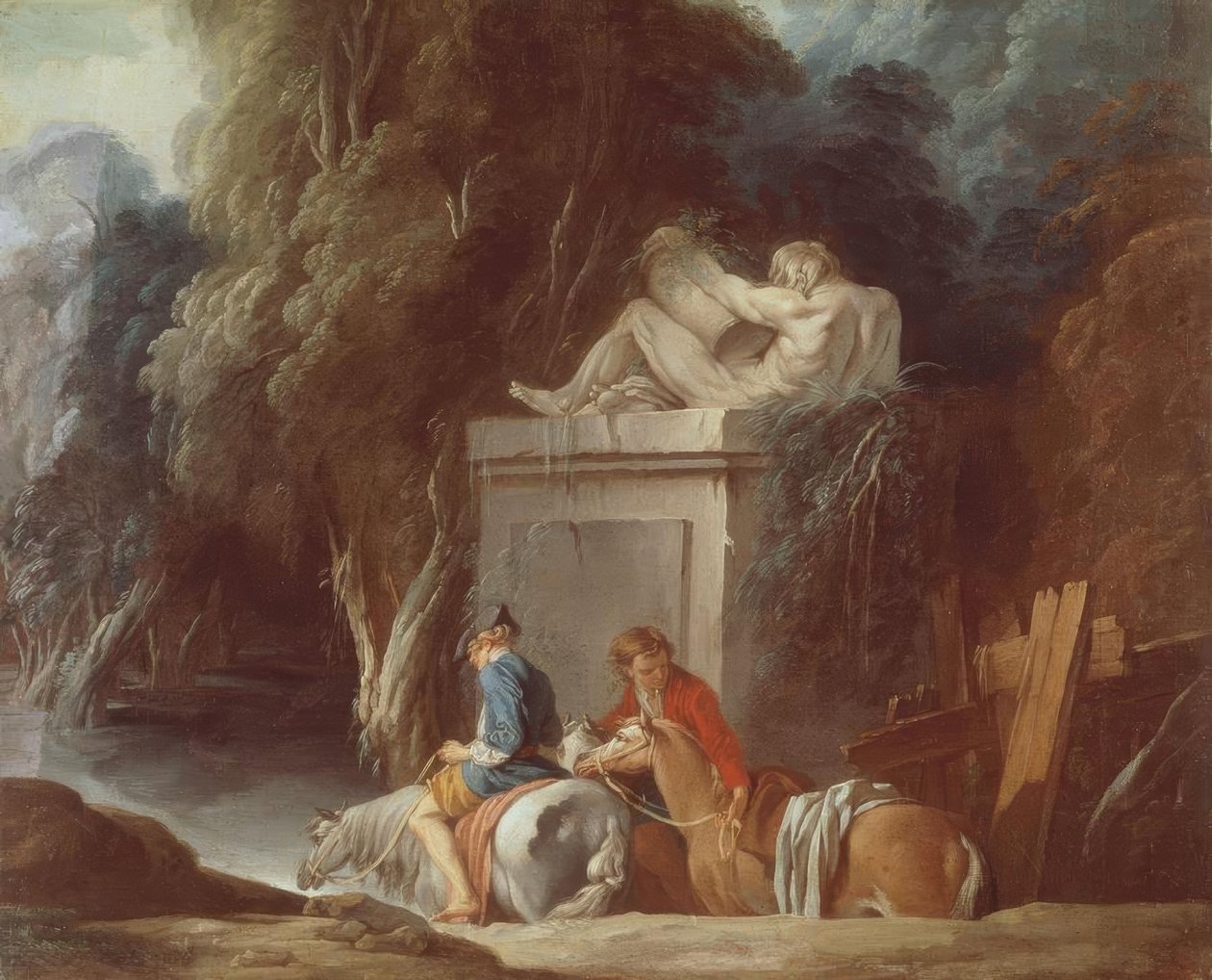 Riders Crossing a Ford by François Boucher