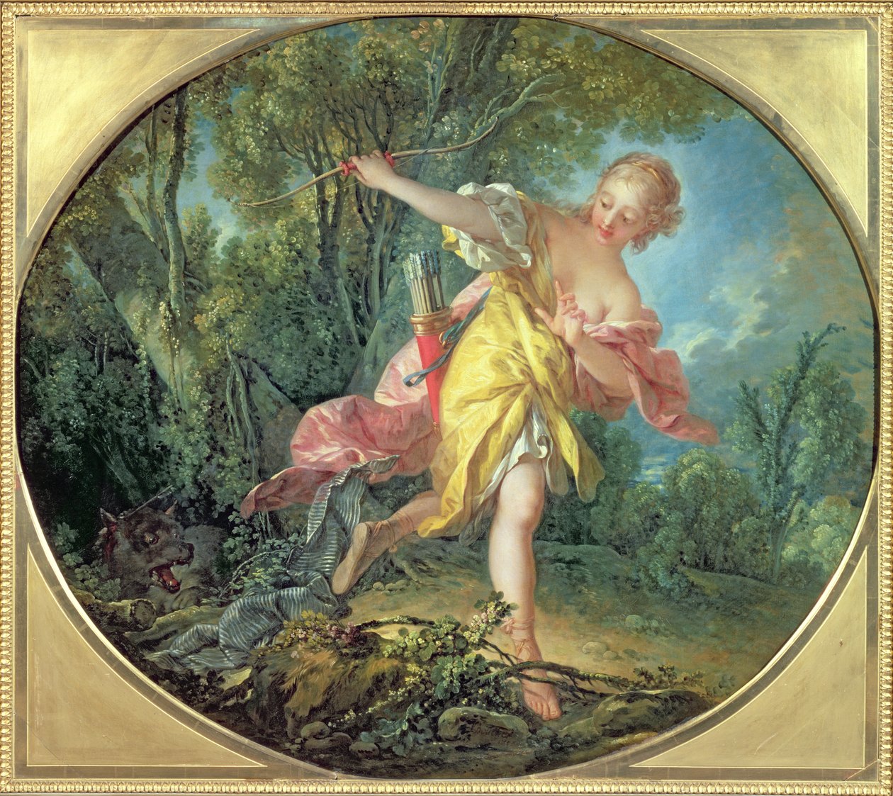 Rhea Sylvia Fleeing from the Wolf by François Boucher