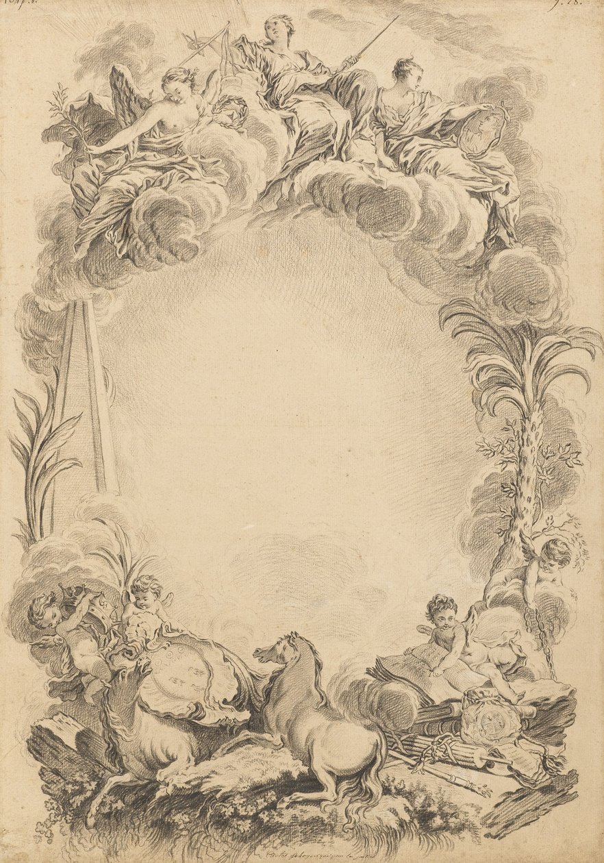 Design for an Escutcheon in Honor of William Earl Cowper by François Boucher