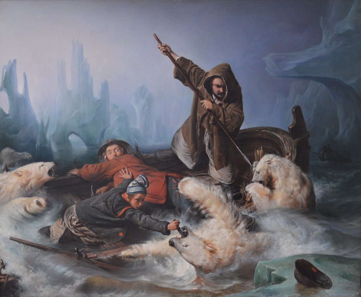 Fight with Polar Bears by François Auguste Biard