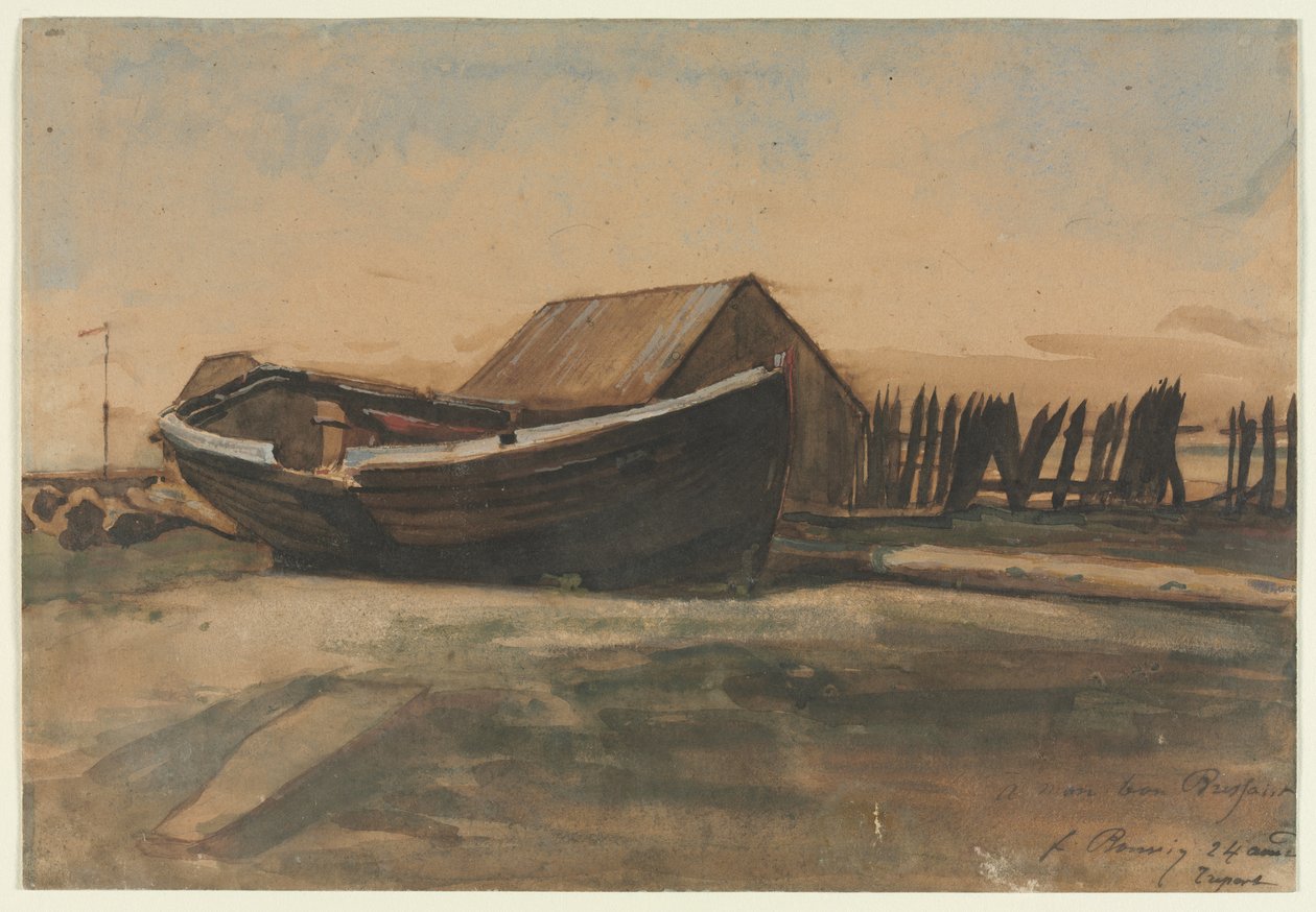 Boat on a Beach, Le Tréport by François Bonvin