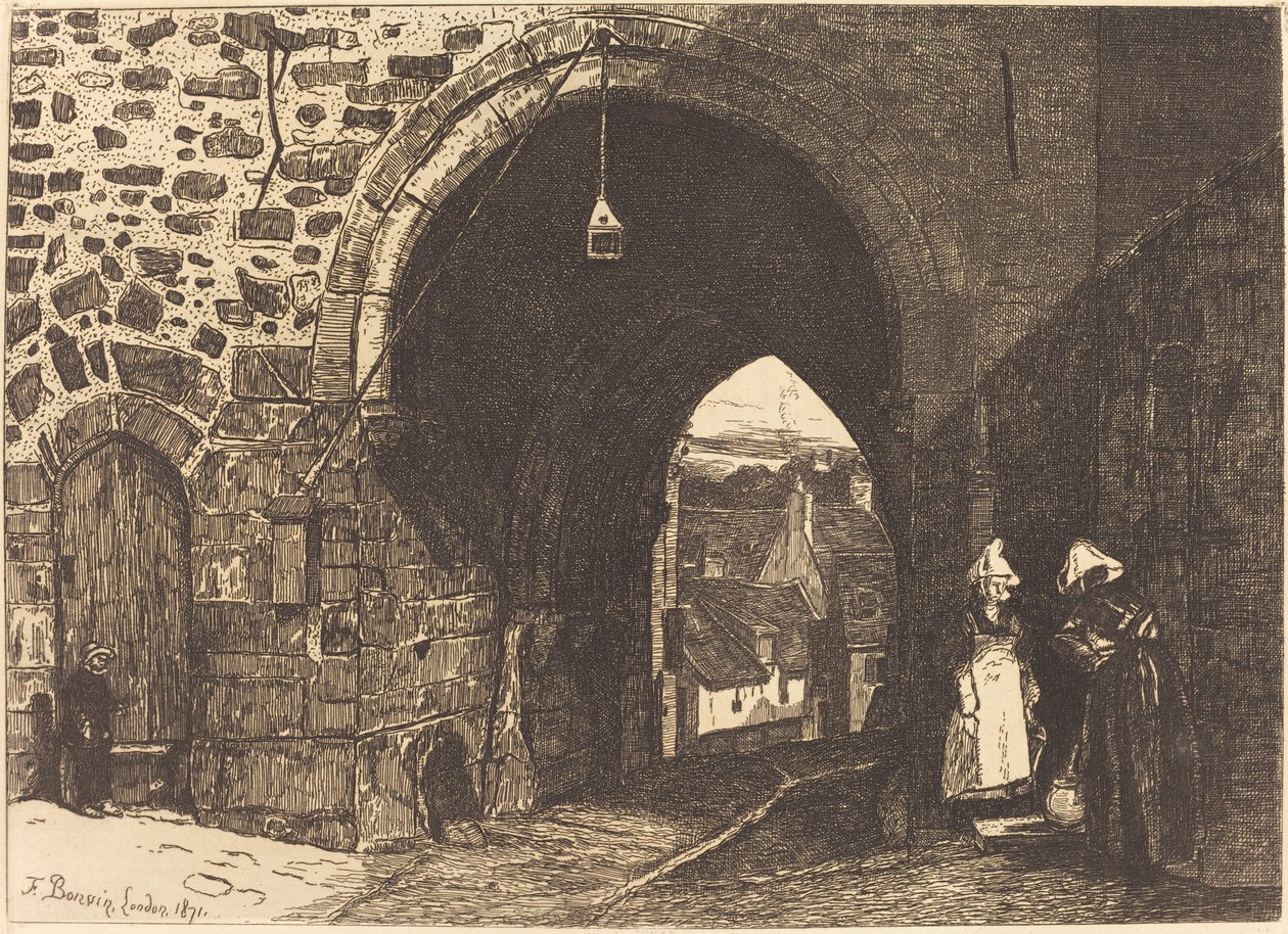 The Gate of St Malo in Dinan by François Bonvin