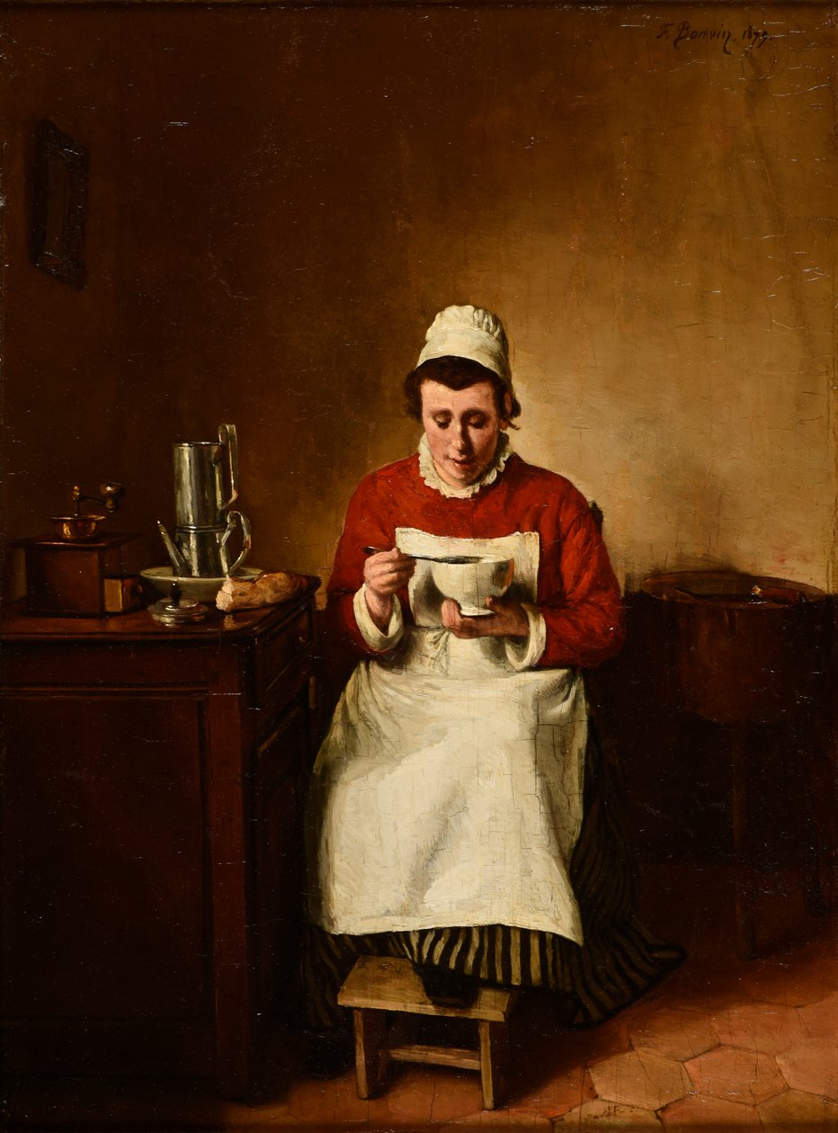 The Breakfast or the Bowl of Coffee by François Bonvin