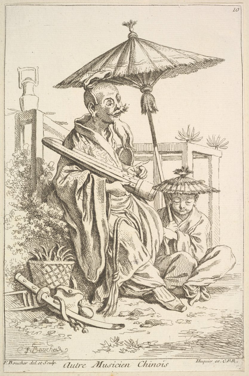 Another Chinese Musician by François Boucher
