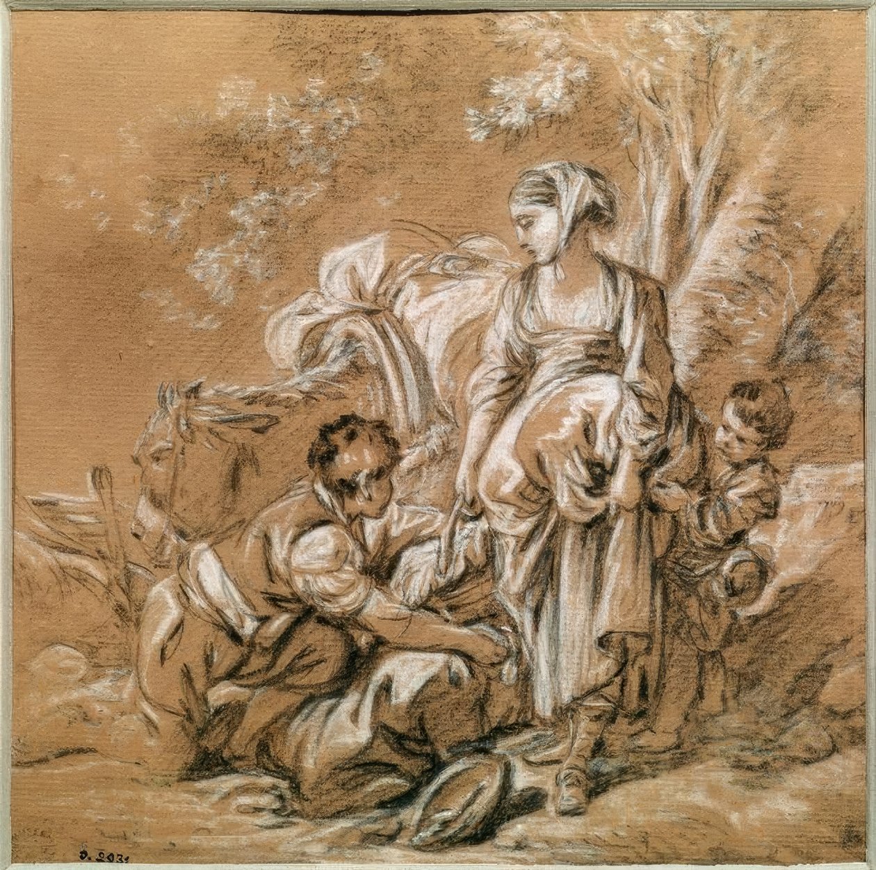 Peasant Woman and Her Children by François Boucher