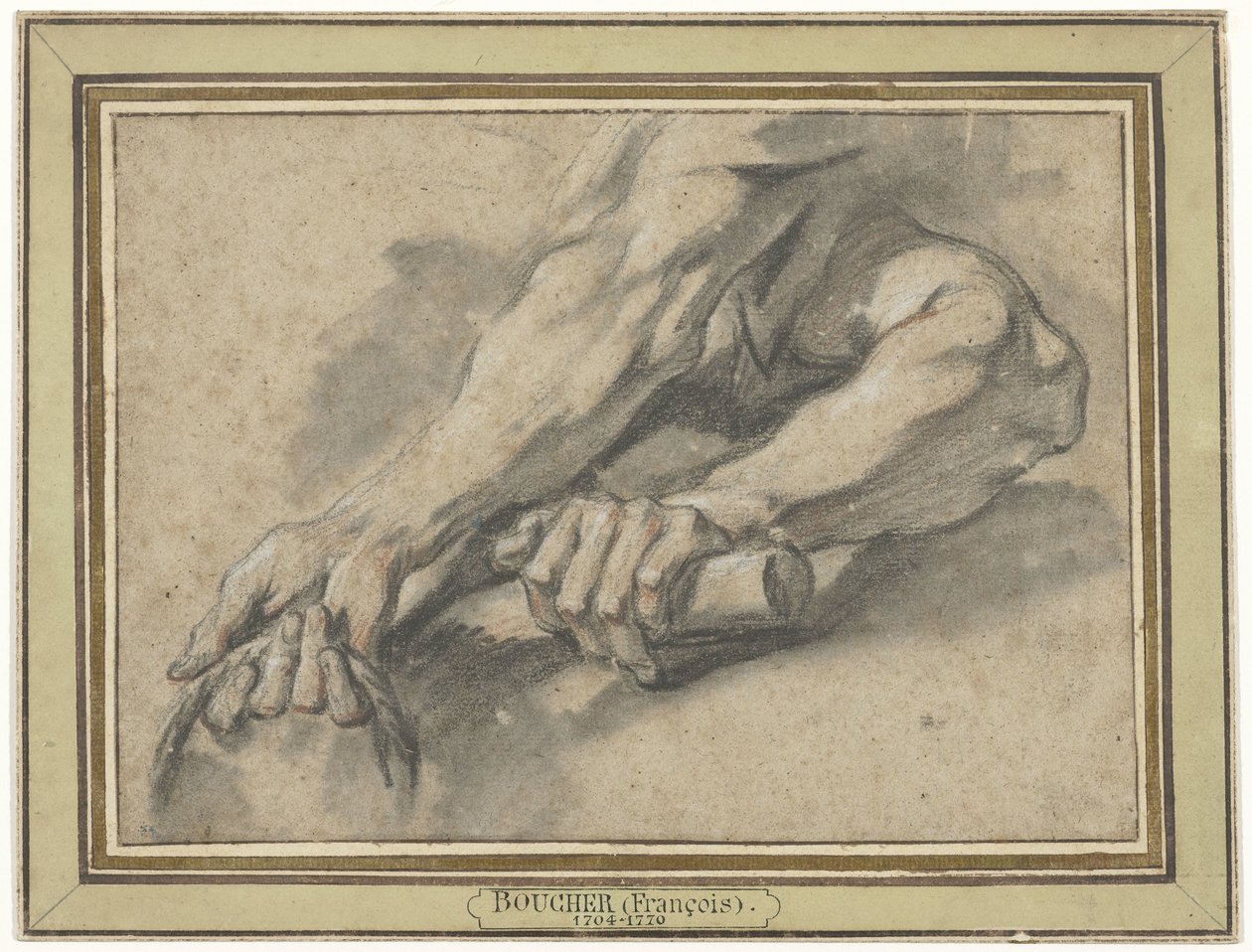 Studies of two forearms by François Boucher