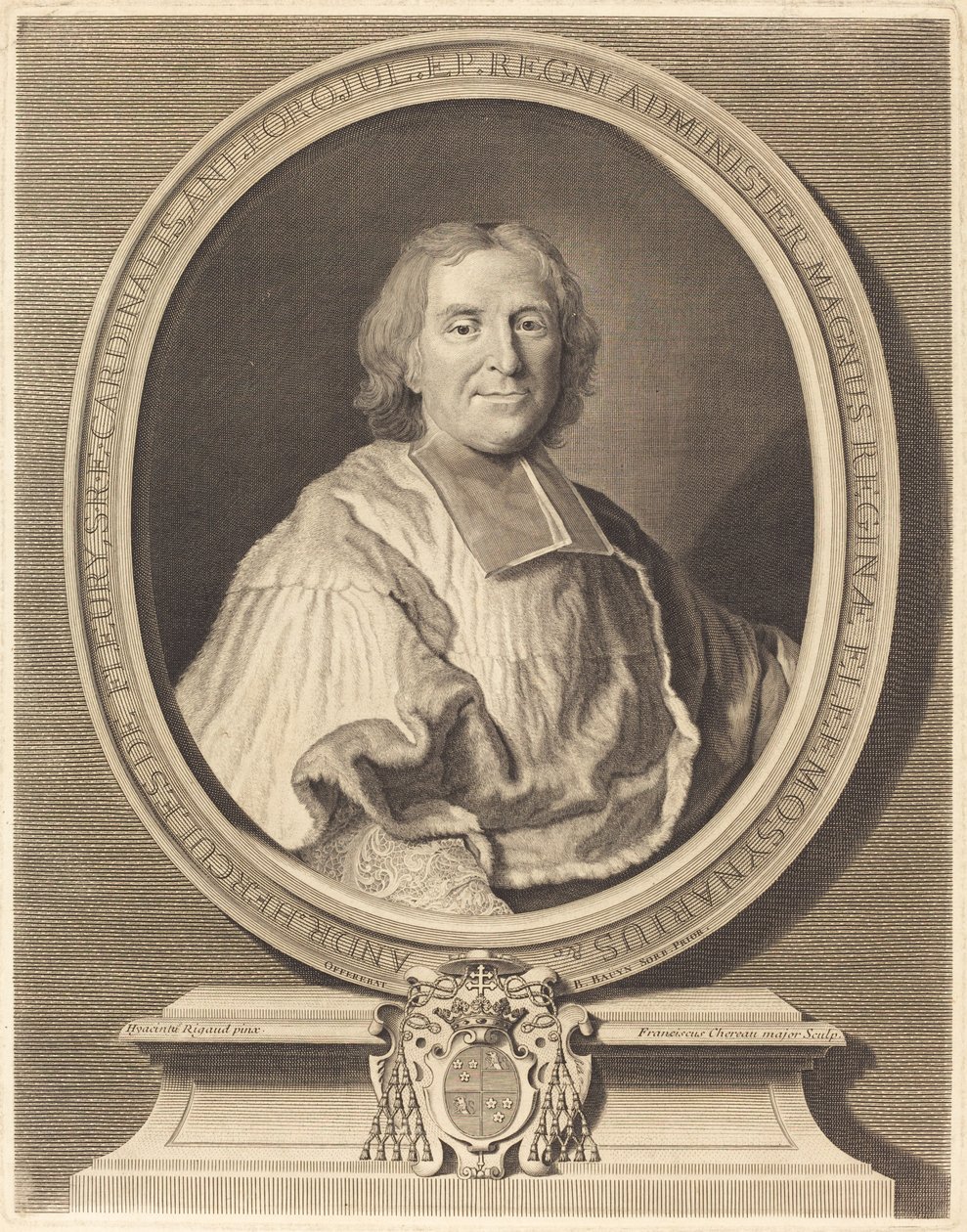 Cardinal Fleury by François Chereau I after Hyacinthe Rigaud