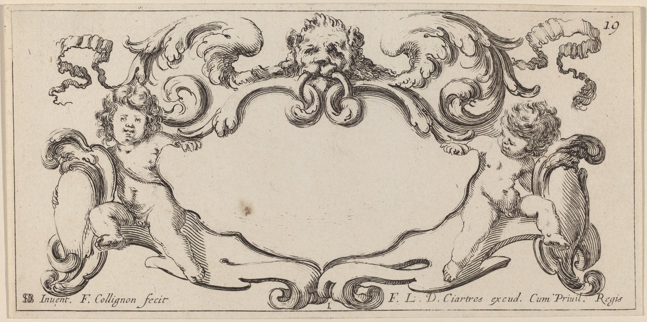 Cartouche by François Collignon after Stefano Della Bella