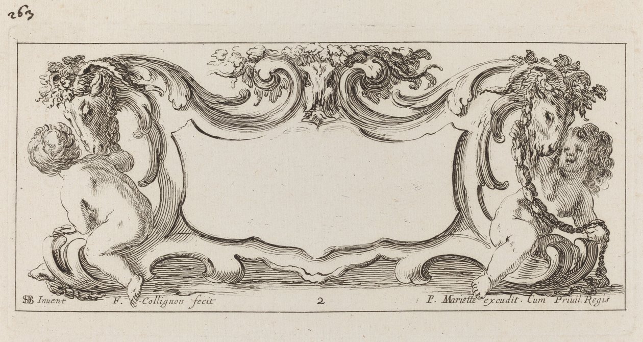 Cartouche by François Collignon after Stefano Della Bella