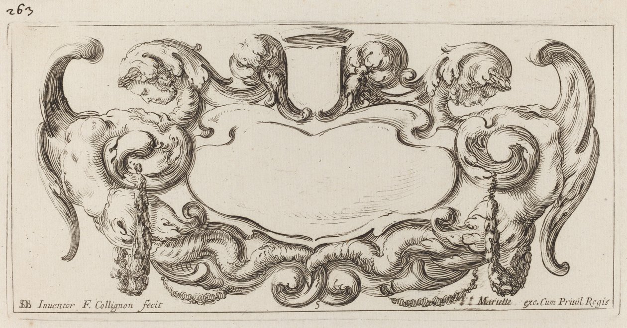 Cartouche by François Collignon after Stefano Della Bella