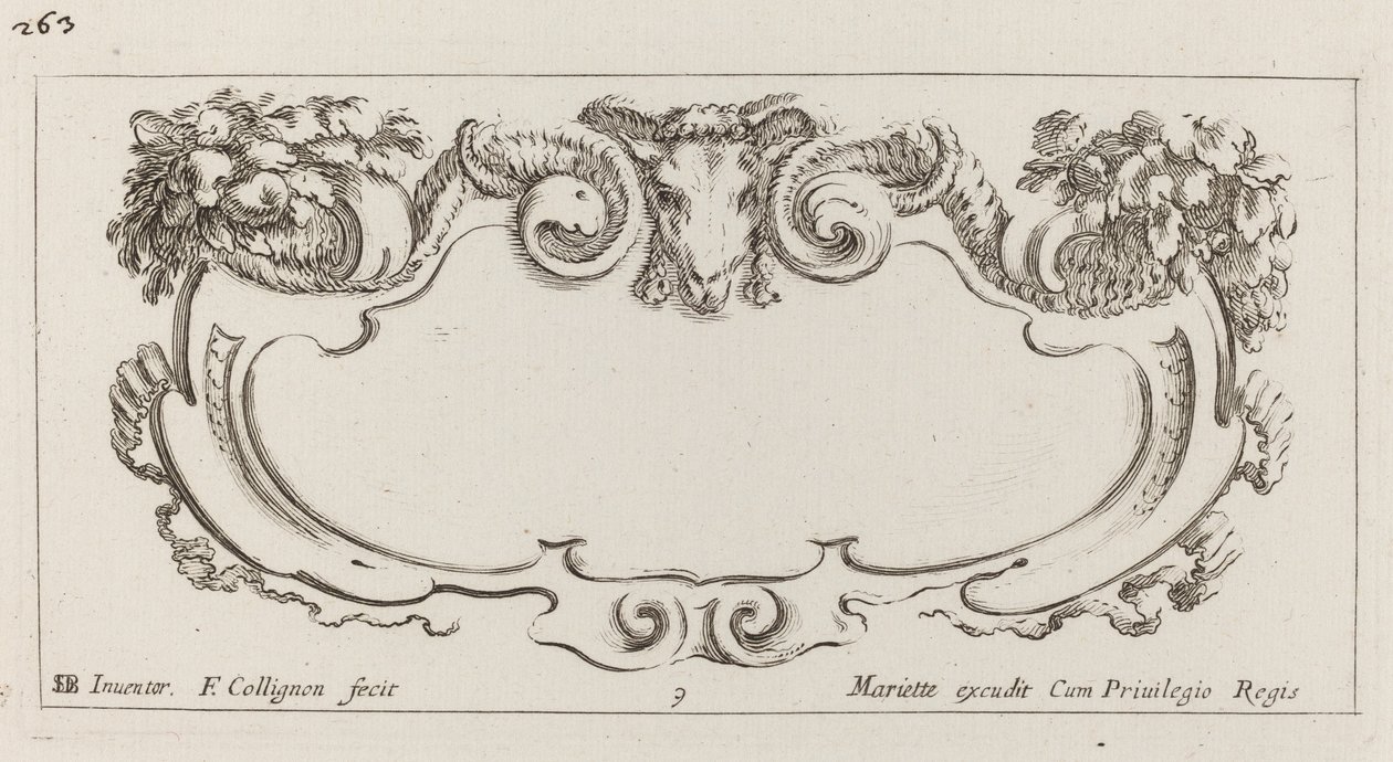 Cartouche by François Collignon after Stefano Della Bella