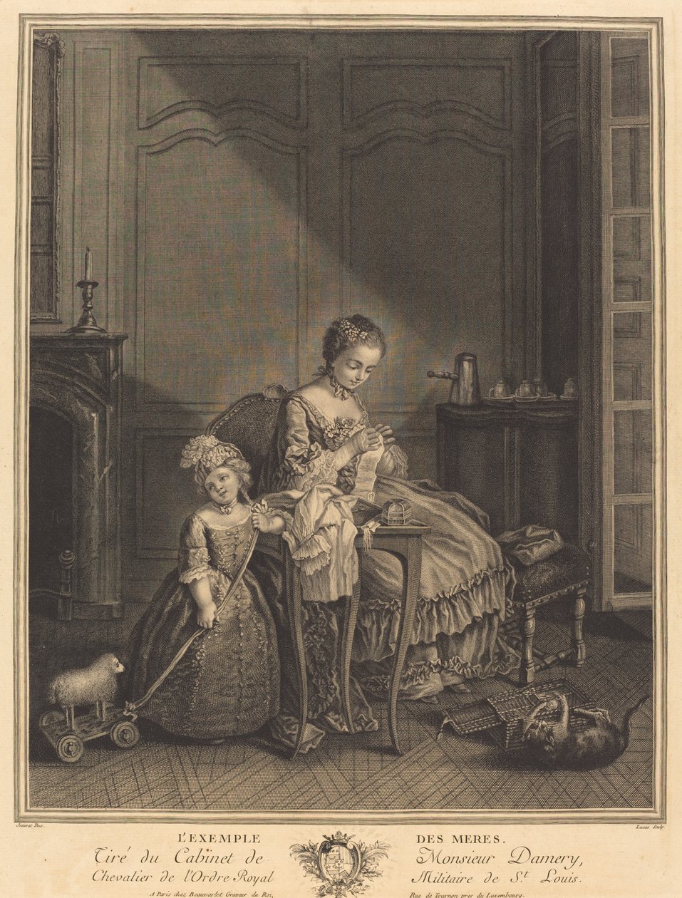 The Example of Mothers by François Lucas after Etienne Jeaurat