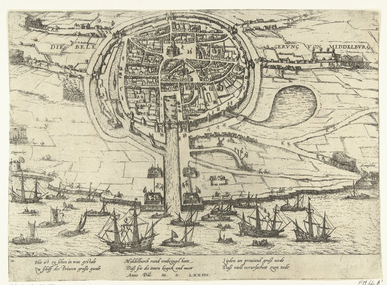 Siege of Middelburg, 1574 by Frans Hogenberg