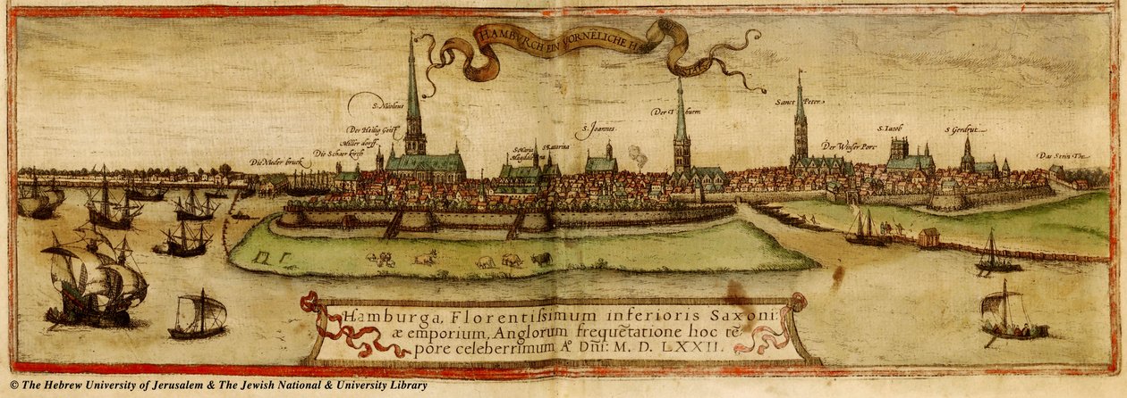 Map of Hamburg 1572 by Frans Hogenberg