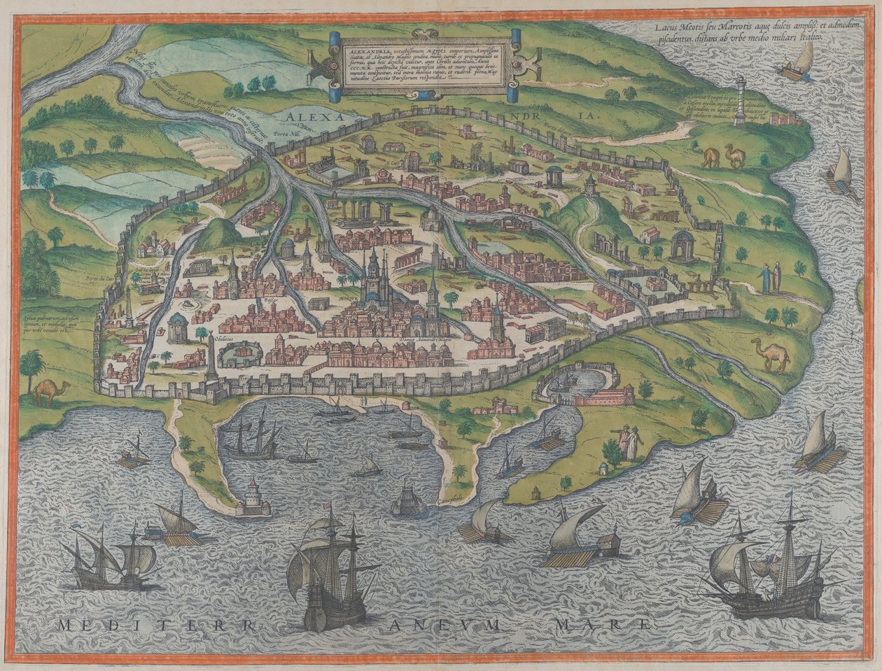 Map of Alexandria, 1575 by Frans Hogenberg