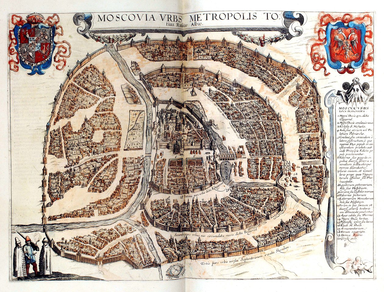 Map of Moscow, 1572 by Frans Hogenberg