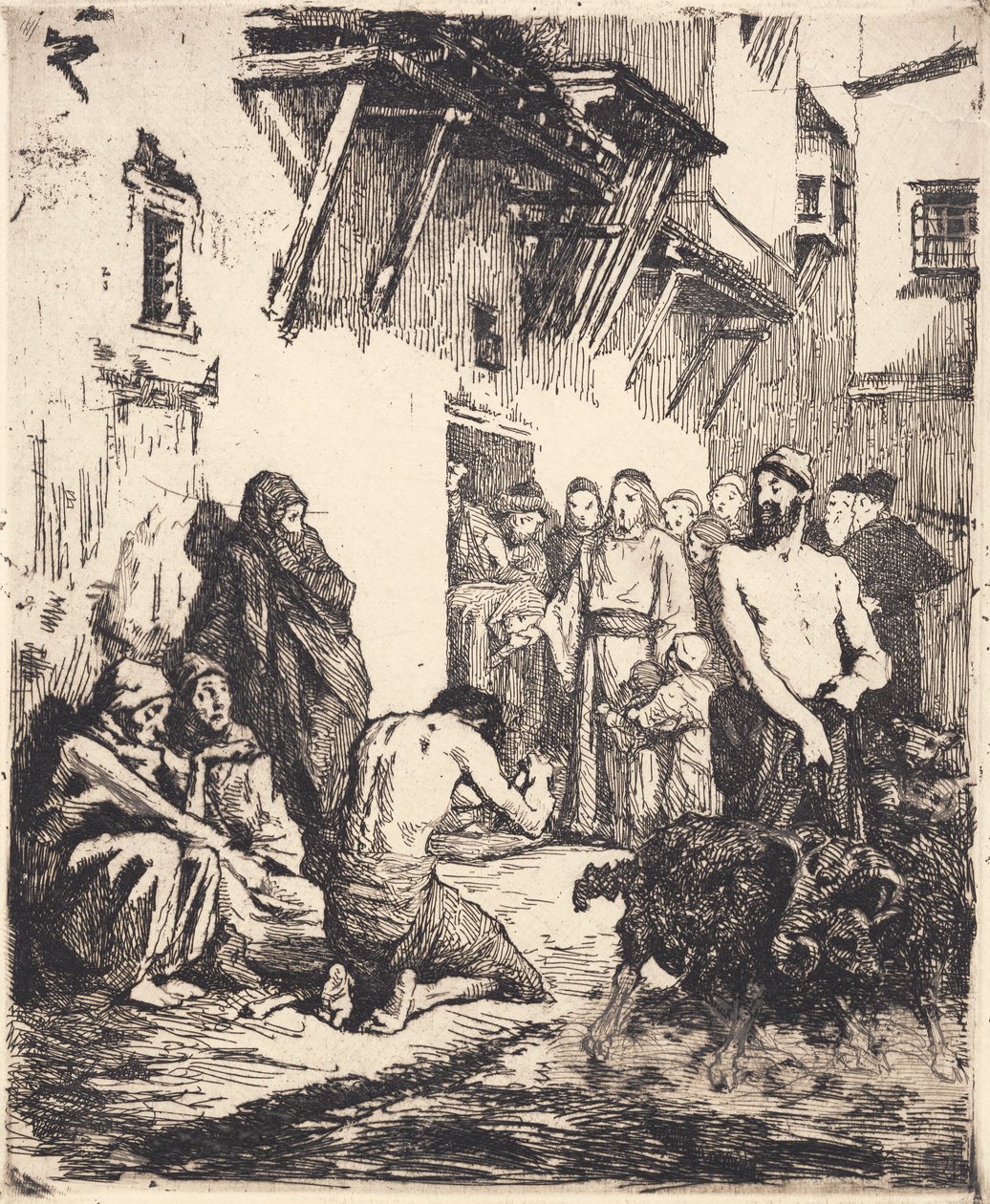 Christ Healing Two Blind Men and a Possessed Man by Frans Schwartz