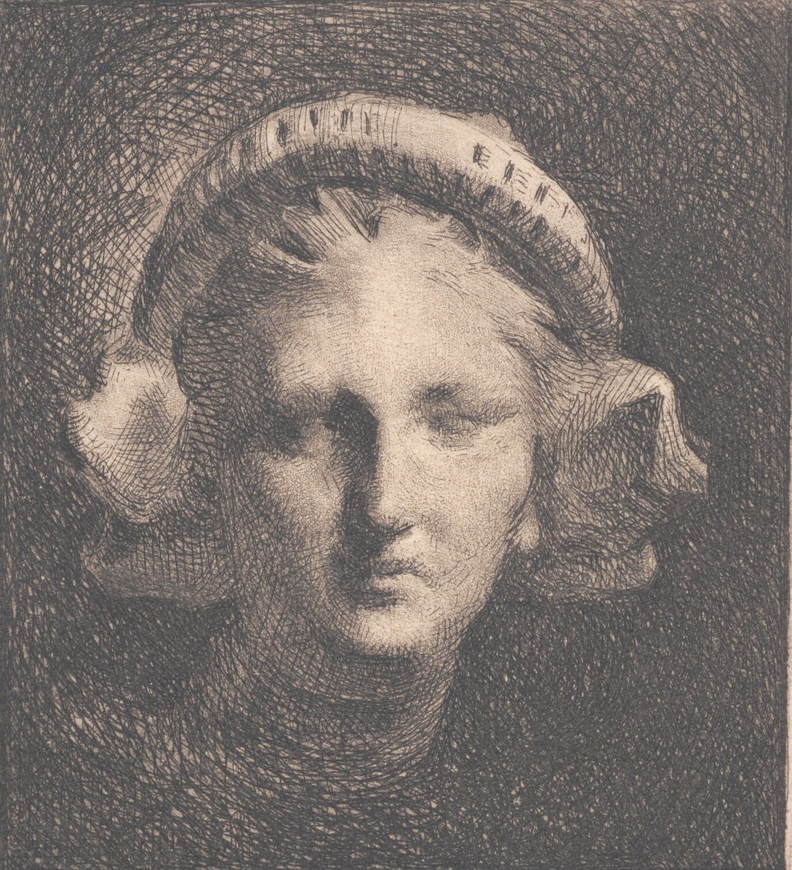 Small Greek Head after a Plaster Cast by Frans Schwartz