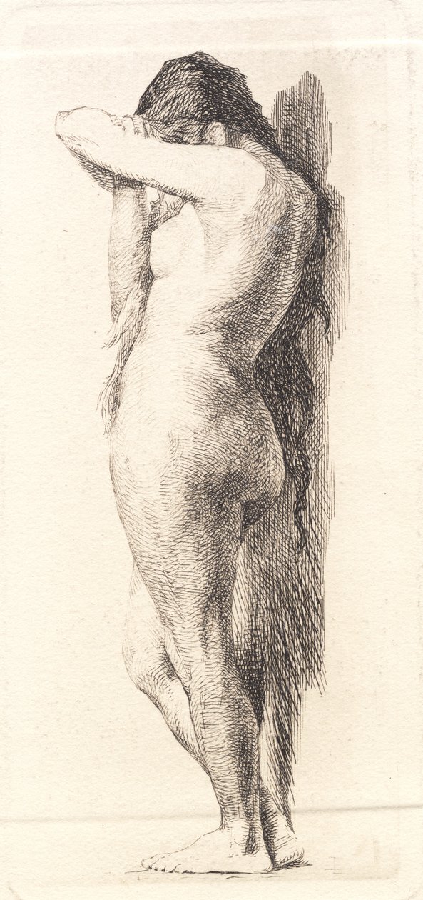 Nude Standing Woman, Hiding Face by Frans Schwartz