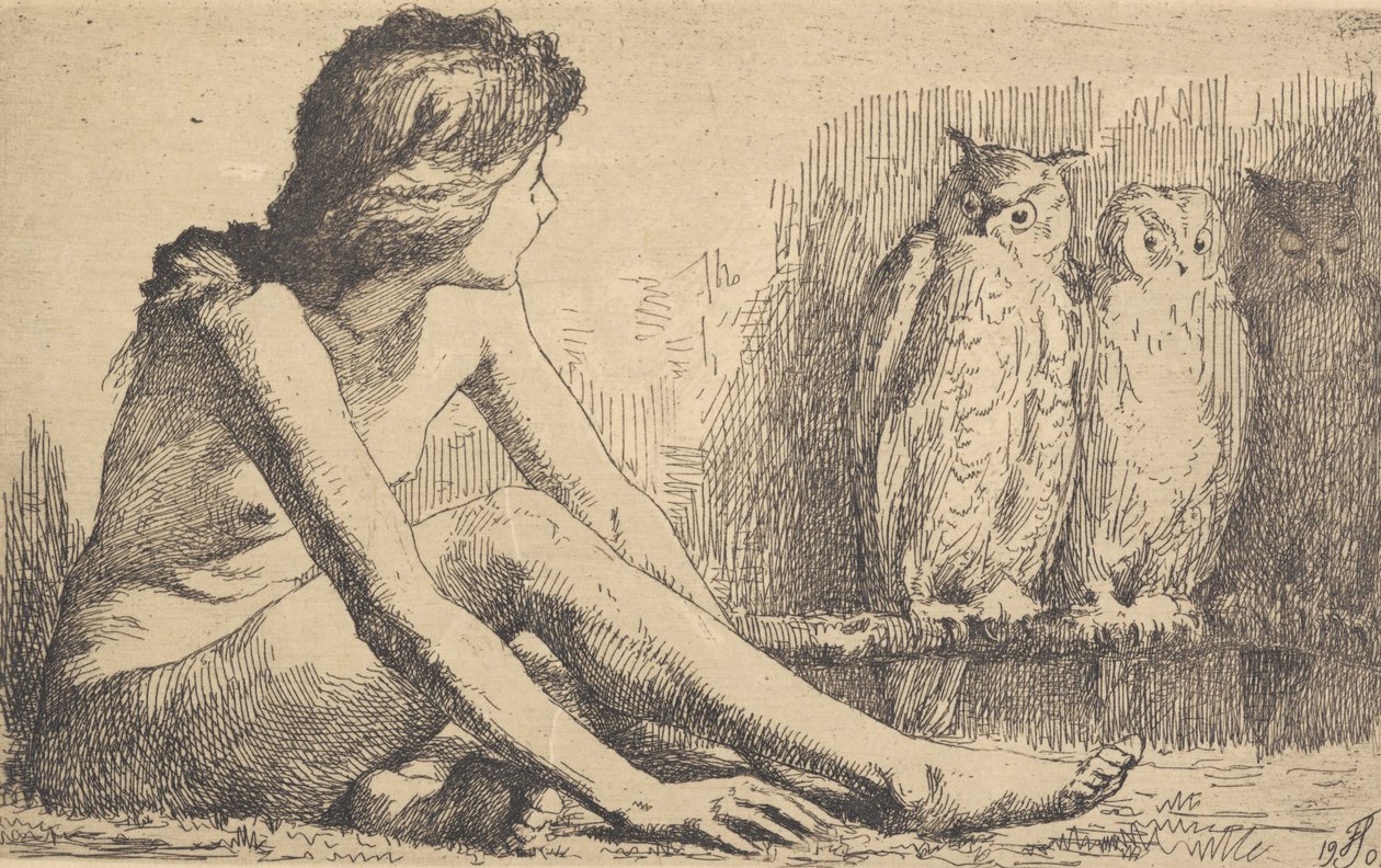 The Girl with the Owls by Frans Schwartz