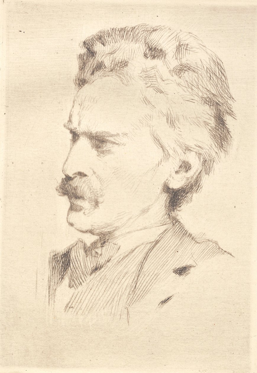 Portrait of Wood Engraver F. Hendriksen by Frans Schwartz