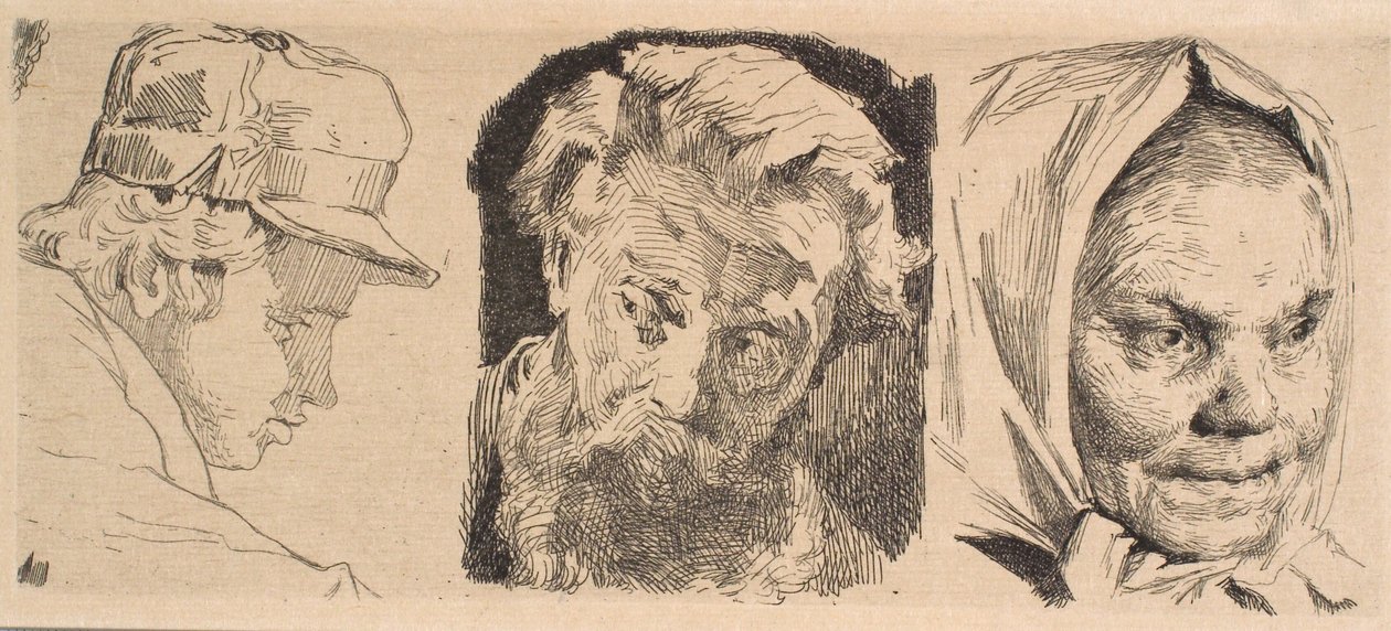 Test Plate: Three Heads by Frans Schwartz