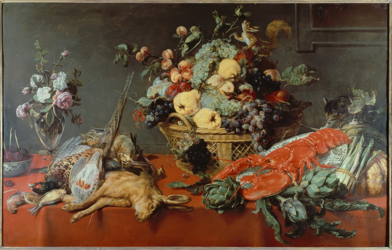 Still Life with Fruit Basket by Frans Snyders or Snijders