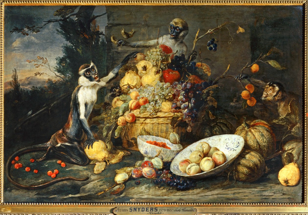 Three Monkeys, Fruit Thieves by Frans Snyders