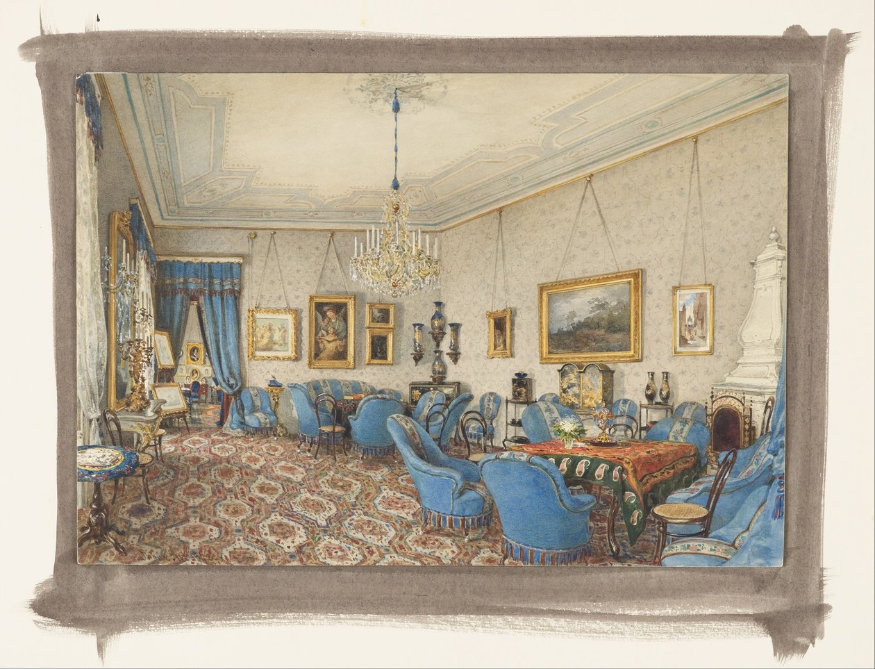 A Salon in Vienna by Franz Alt