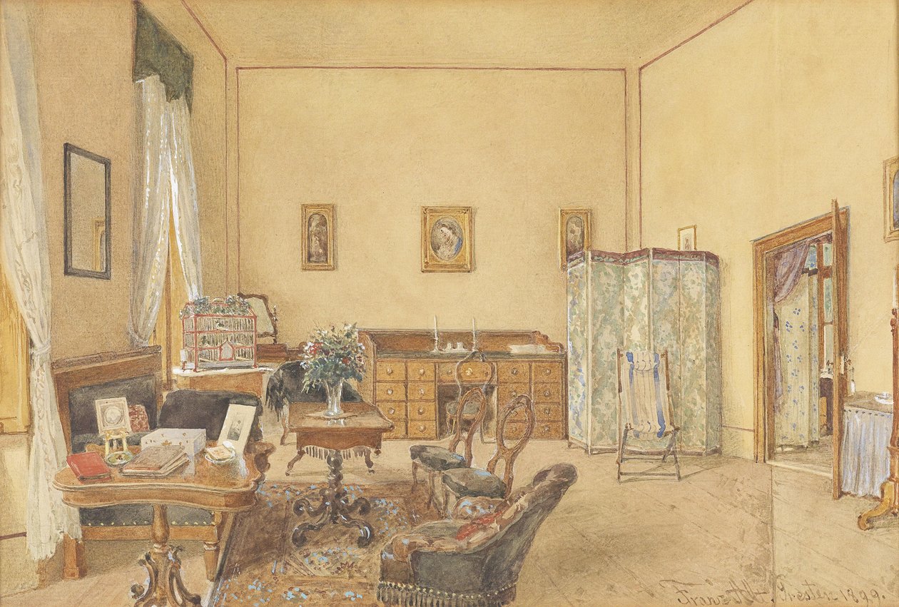 Interior with Birdcage and Beach Chair by Franz Alt