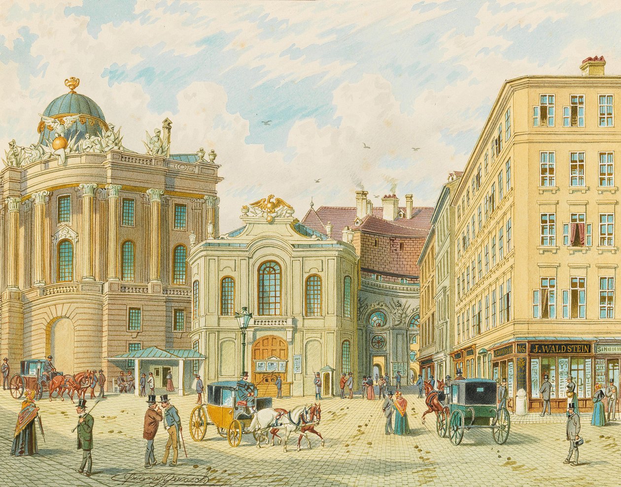 The Old Burgtheater in Vienna by Franz Gerasch