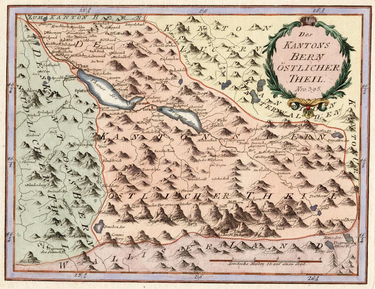 Eastern Part of the Canton of Bern. No. 395. Engraving, ca. 1 by Franz Johann Joseph von Reilly