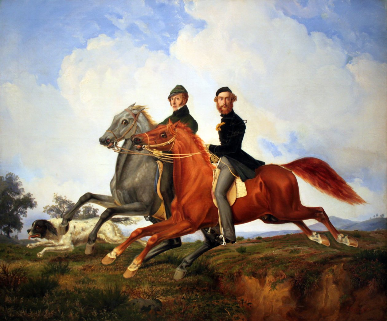 Two Horsemen Galloping by Franz Krüger